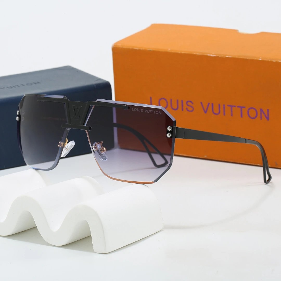 Louis Vuitton Brown Tinted Lens Square Sunglasses, Polished Frame Style 24