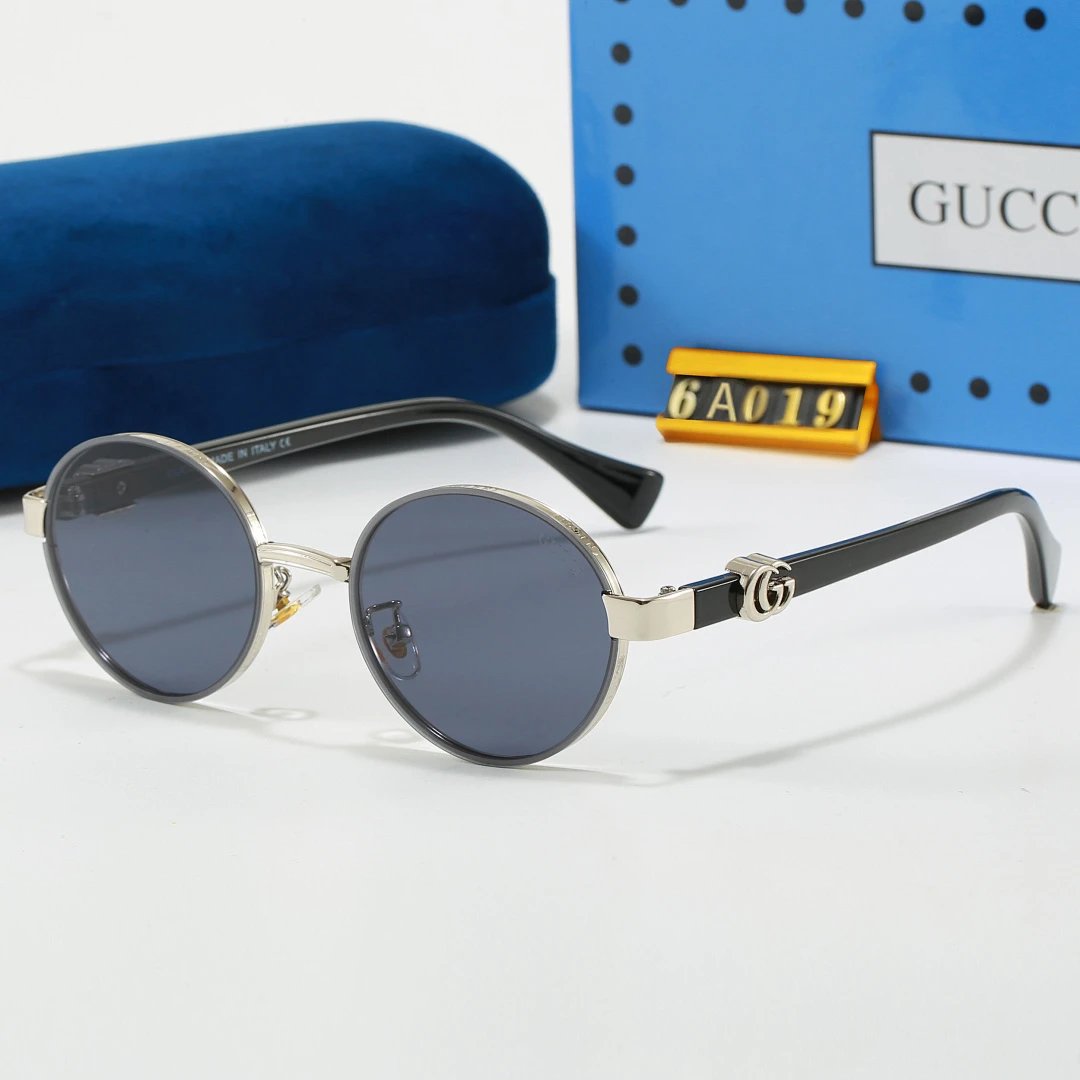 Gucci Blue Tinted Lens Square Sunglasses, Polished Frame Style 12