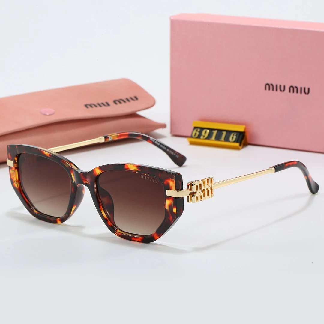 Miu Miu Brown Tinted Lens Square Sunglasses, Polished Frame Style 27