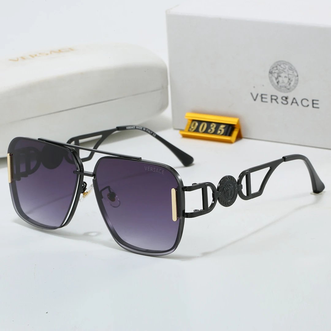 Versace Black Tinted Lens Square Sunglasses, Polished Frame Style 08