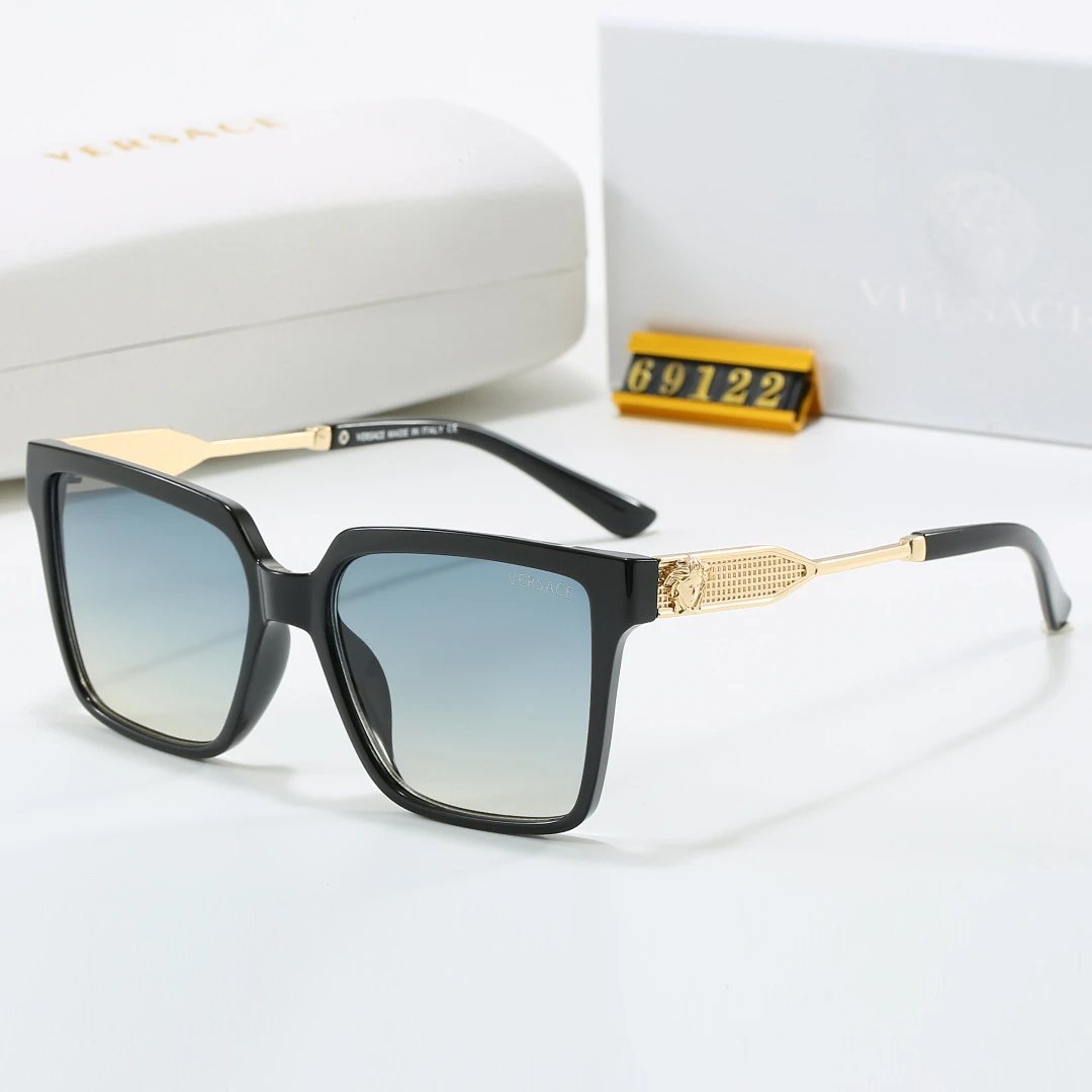 Versace Black Tinted Lens Square Sunglasses, Polished Frame Style 34