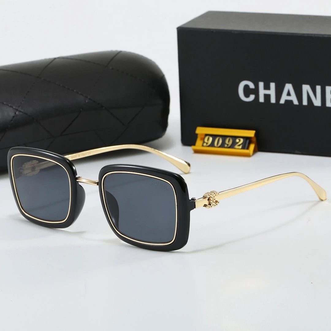 Chanel Black Tinted Lens Square Sunglasses, Polished Frame Style 21
