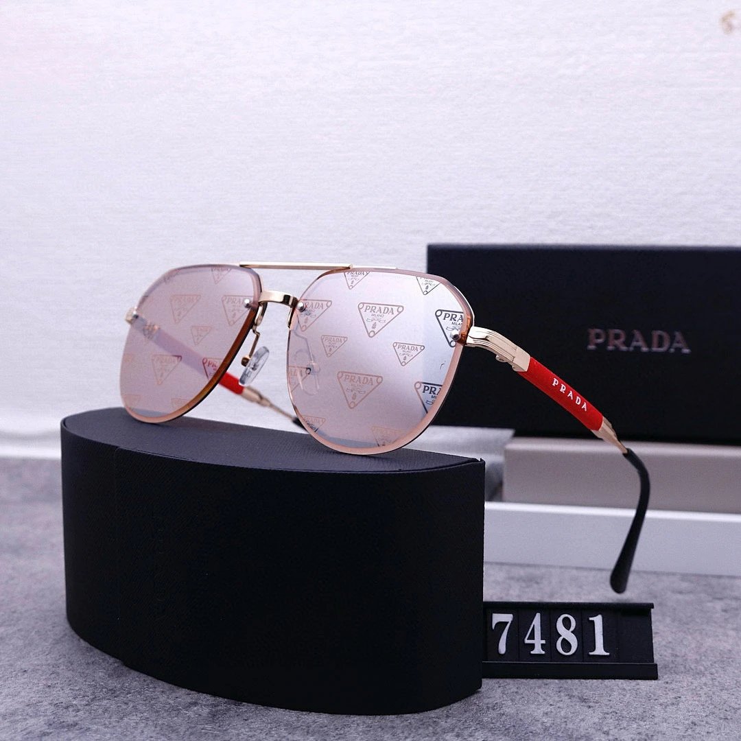 Prada Black Tinted Lens Square Sunglasses, Polished Frame Style 24