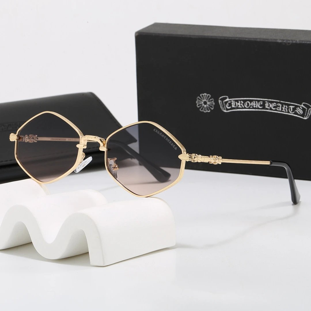 Chrome Hearts Black Tinted Lens Square Sunglasses, Polished Frame Style 01