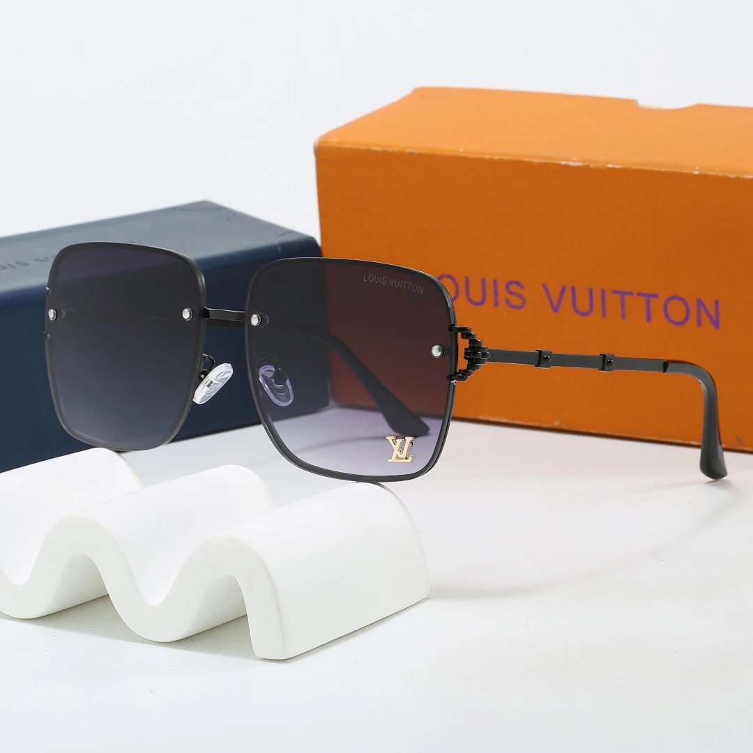 Louis Vuitton Tinted Lens Square Sunglasses, Polished Frame Style 02