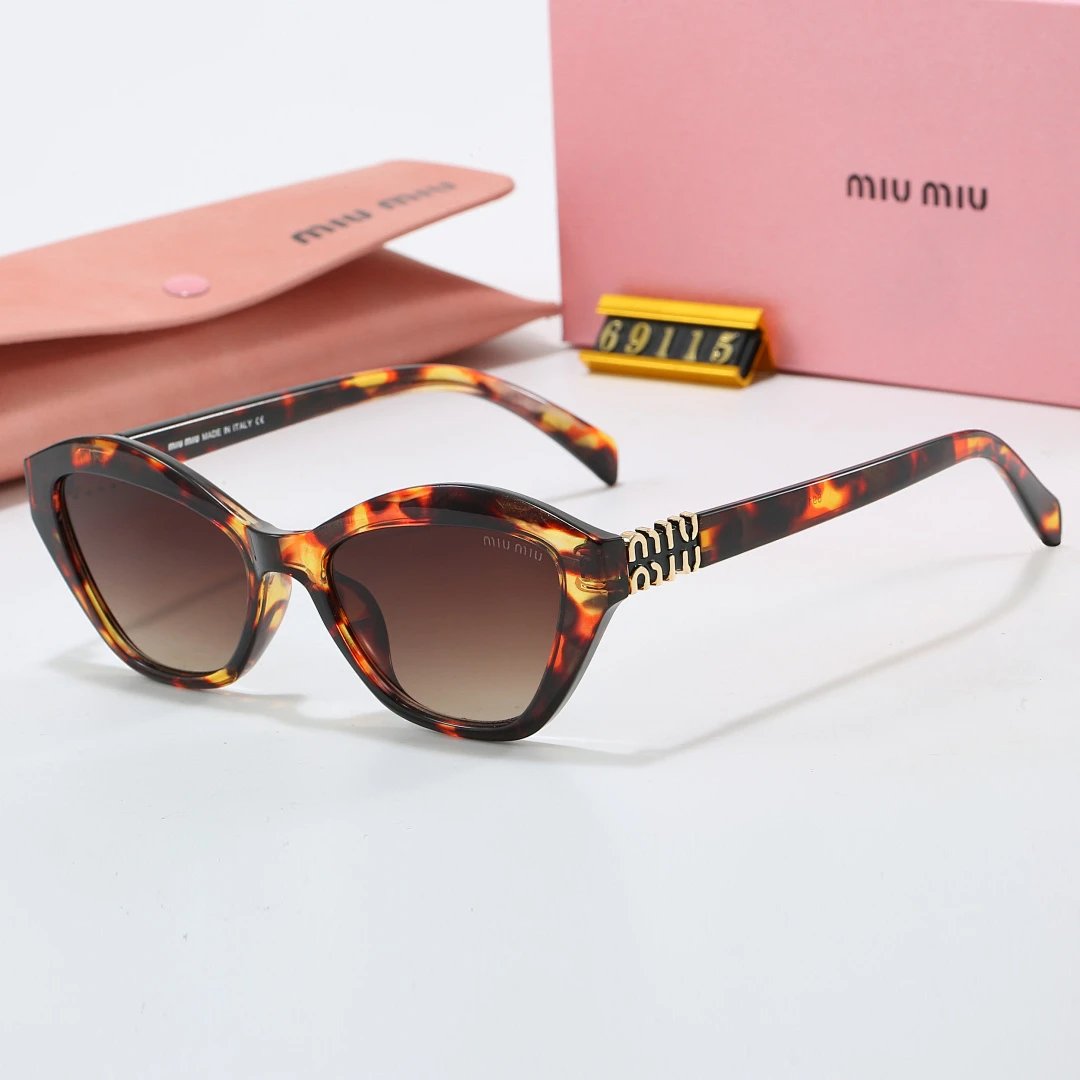 Miu Miu Brown Tinted Lens Square Sunglasses, Polished Frame Style 12