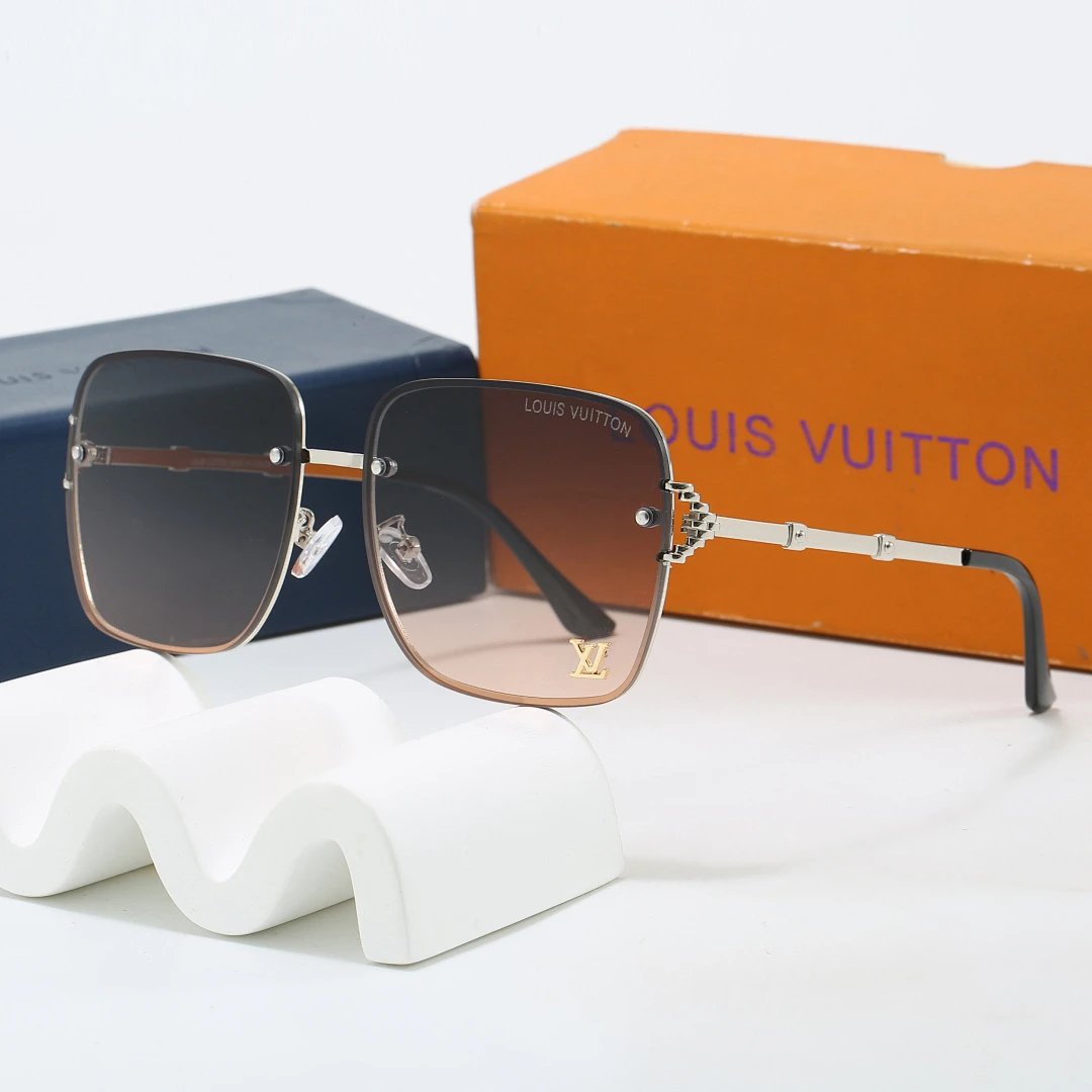 Louis Vuitton Tinted Lens Square Sunglasses, Polished Frame Style 04
