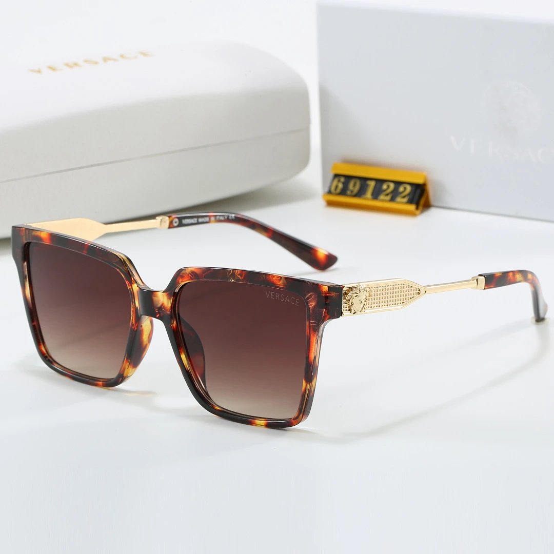Versace Tinted Lens Square Sunglasses, Polished Frame Style 32