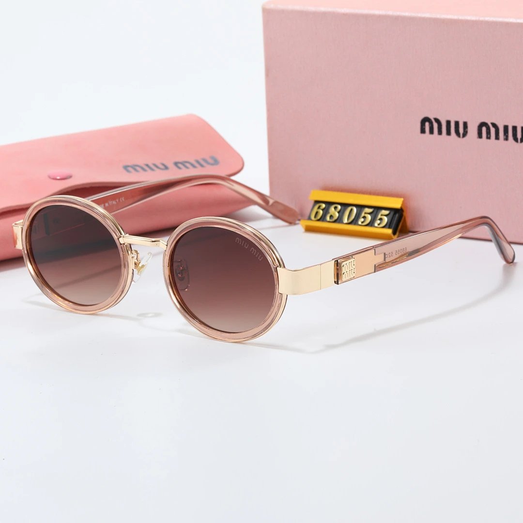 Miu Miu Brown Tinted Lens Square Sunglasses, Polished Frame Style 16