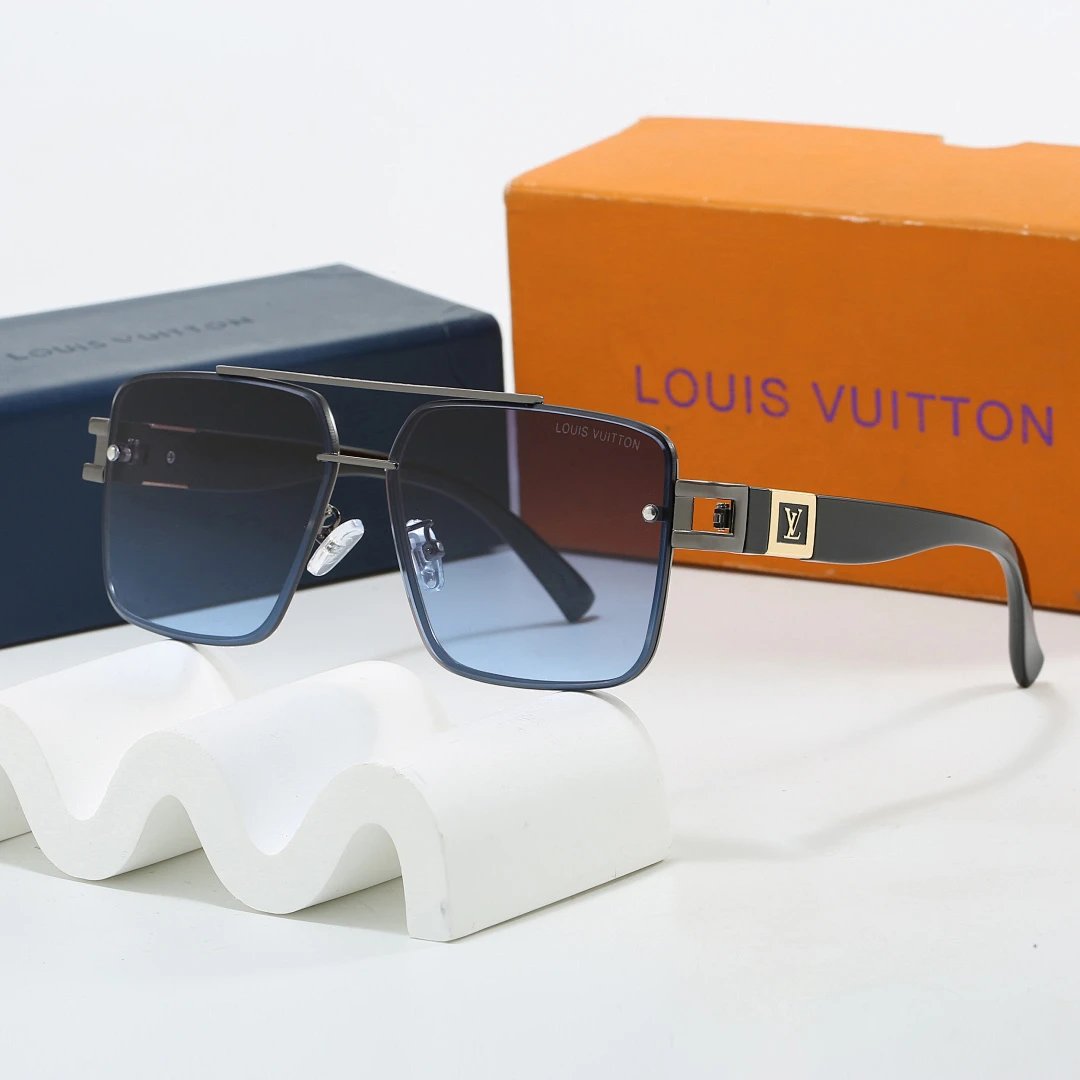 Louis Vuitton Brown Tinted Lens Square Sunglasses, Polished Frame Style 32