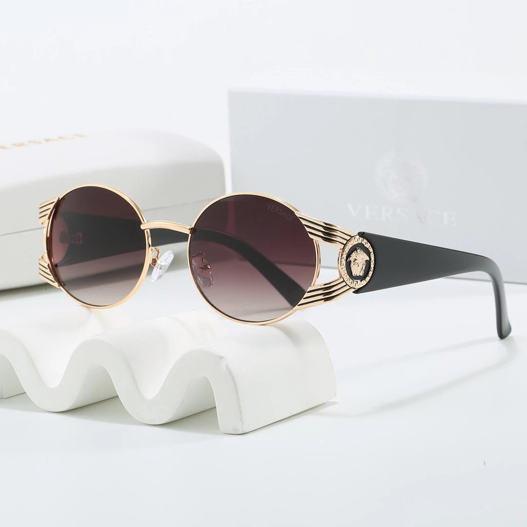 Versace Black Tinted Lens Square Sunglasses, Polished Frame Style 27