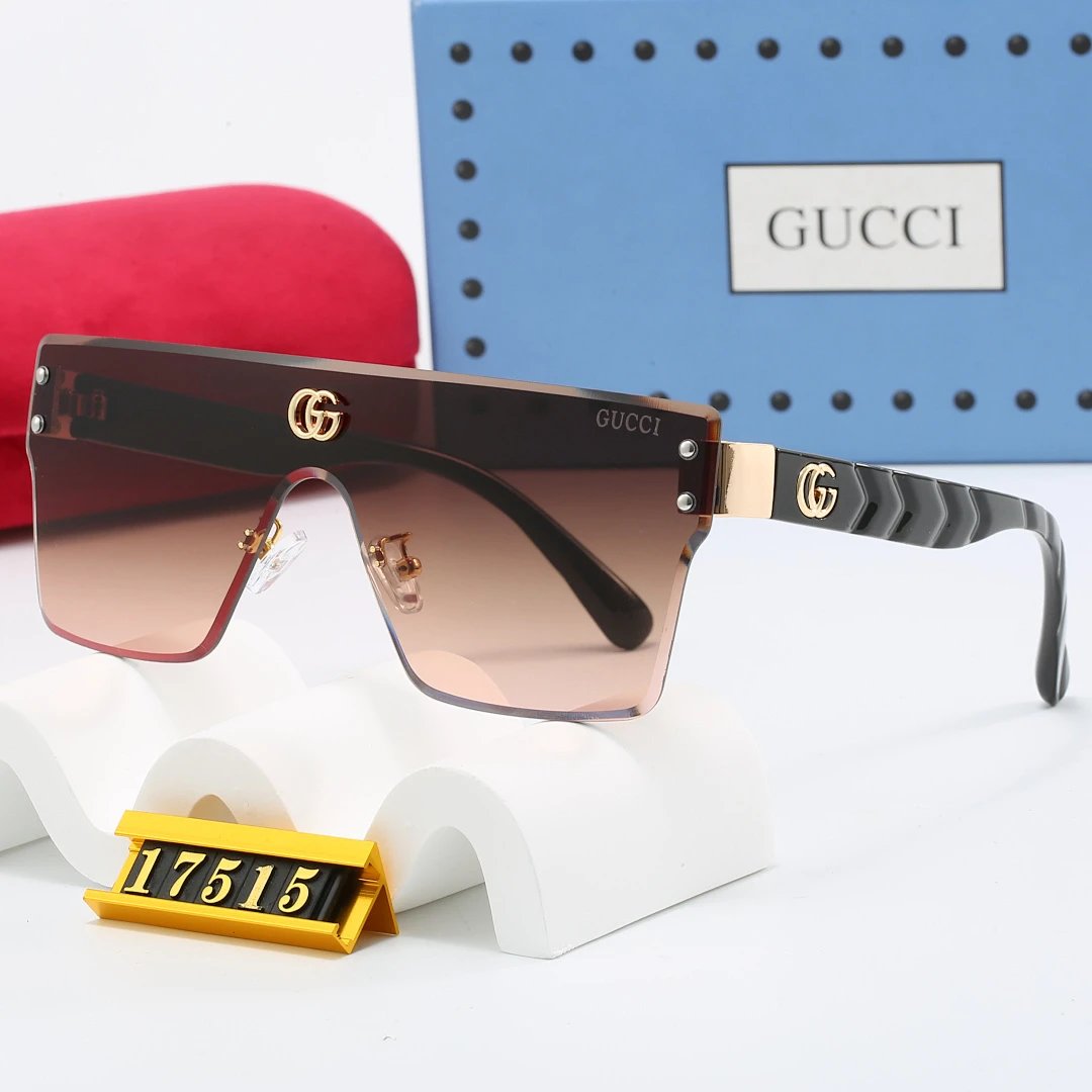 Gucci Tinted Lens Square Sunglasses, Polished Frame Style 17