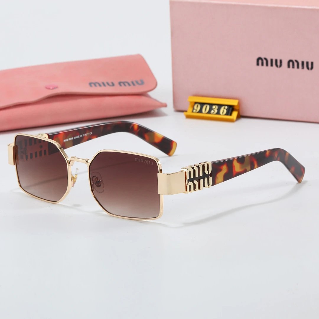 Miu Miu Brown Tinted Lens Square Sunglasses, Polished Frame Style 08