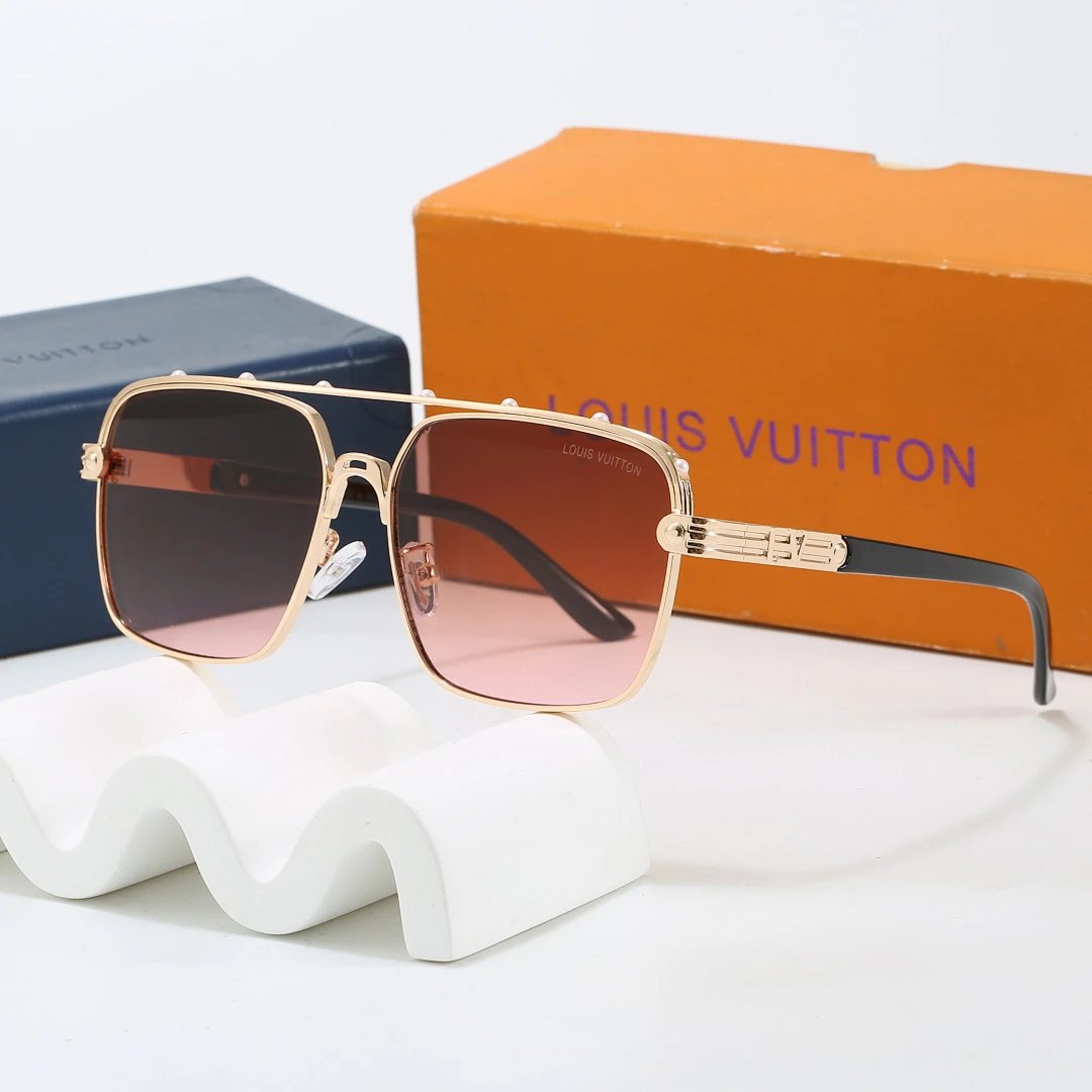 Louis Vuitton Brown Tinted Lens Square Sunglasses, Polished Frame Style 20