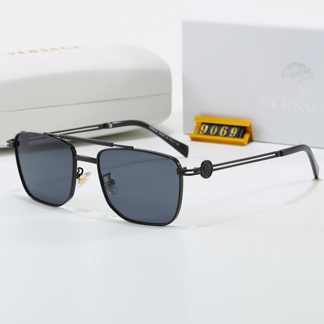 Versace Gray Tinted Lens Square Sunglasses, Polished Frame Style 12
