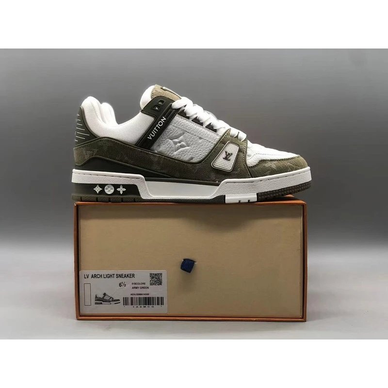 Trainer Low Top Sneakers round toe lace-up low-top Grey White - Style 26