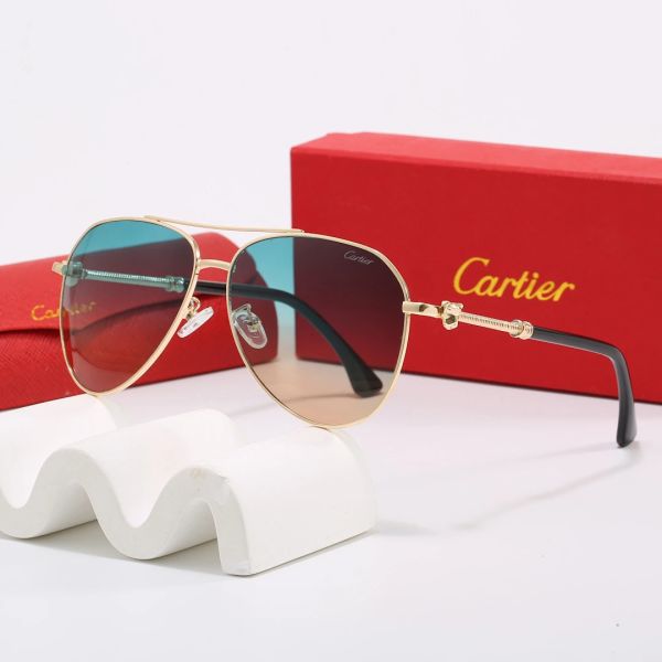 Cartier Red Tinted Lens Geometric Sunglasses, Polished Frame Style 06