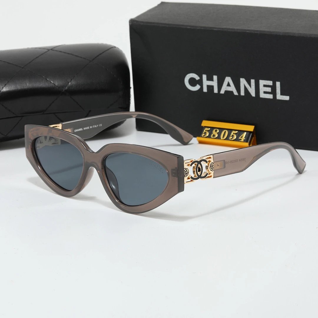 Chanel Black Tinted Lens Square Sunglasses, Polished Frame Style 05