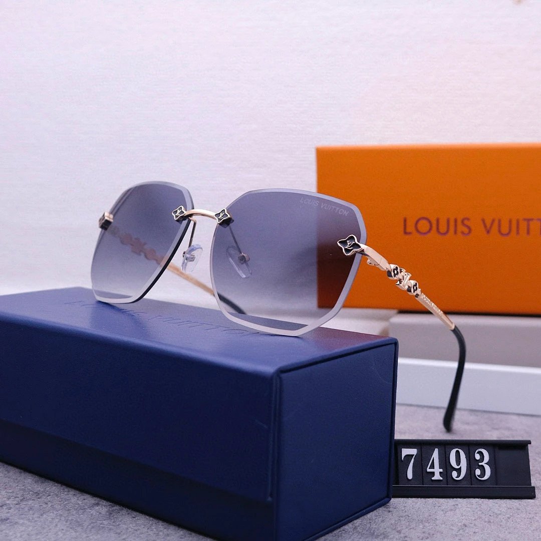 Louis Vuitton Tinted Lens Square Sunglasses, Polished Frame Style 15