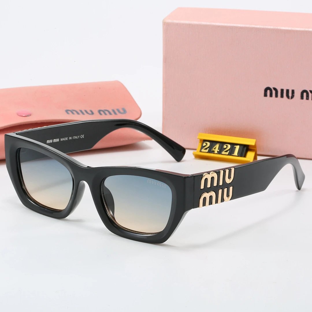 Miu Miu Black Tinted Lens Square Sunglasses, Polished Frame Style 34