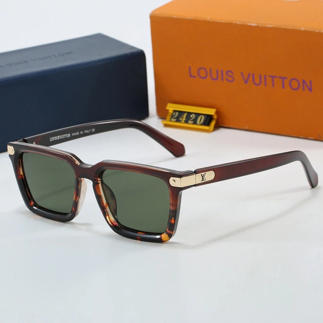 Louis Vuitton Tinted Lens Square Sunglasses, Polished Frame Style 10