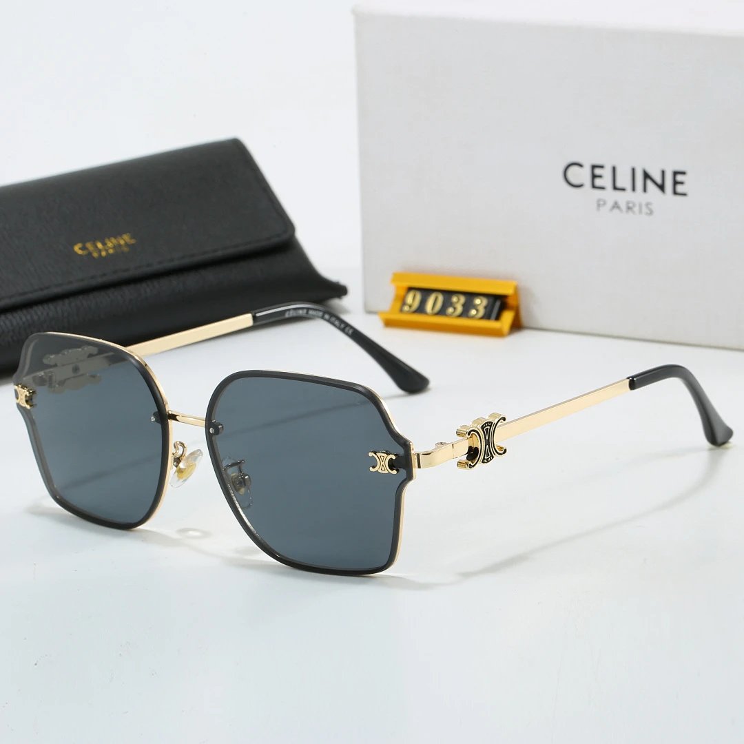 Celine Black Tinted Lens Square Sunglasses, Polished Frame Style 18