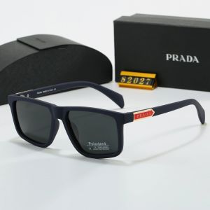 Prada Black Tinted Lens Square Sunglasses, Polished Frame Style 10