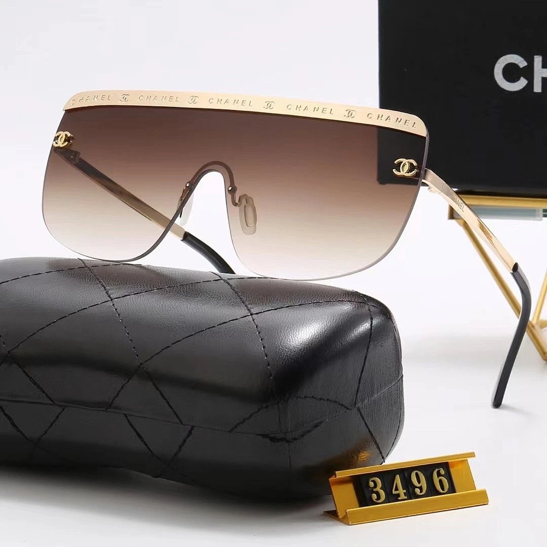 Chanel Black Tinted Lens Square Sunglasses, Polished Frame Style 08