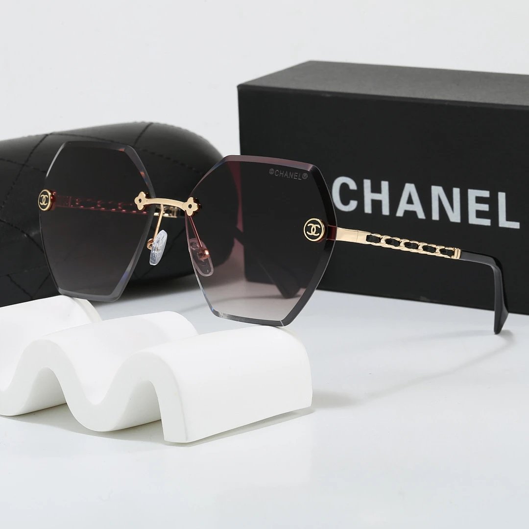 Chanel Black Tinted Lens Square Sunglasses, Polished Frame Style 27
