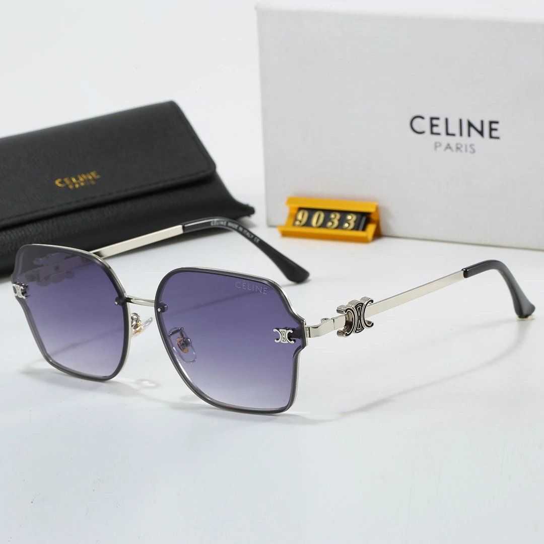 Celine Black Tinted Lens Square Sunglasses, Polished Frame Style 16