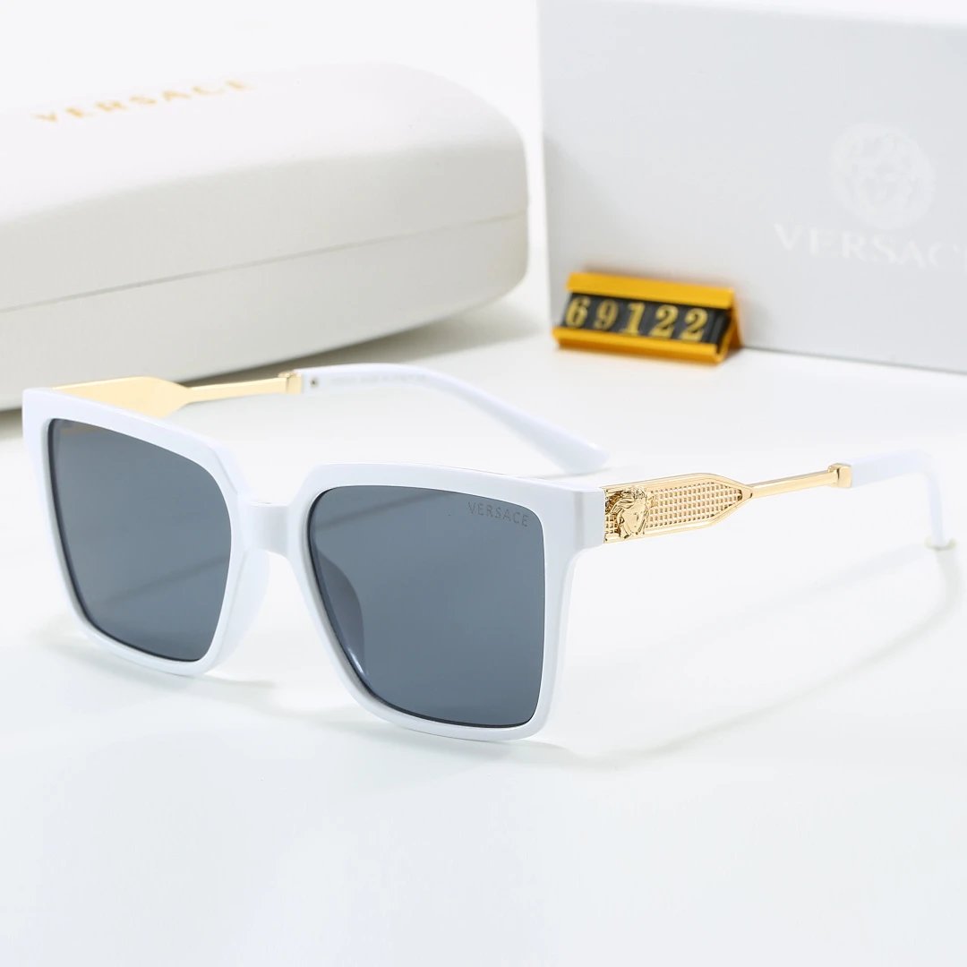 Versace Gray Tinted Lens Square Sunglasses, Polished Frame Style 33