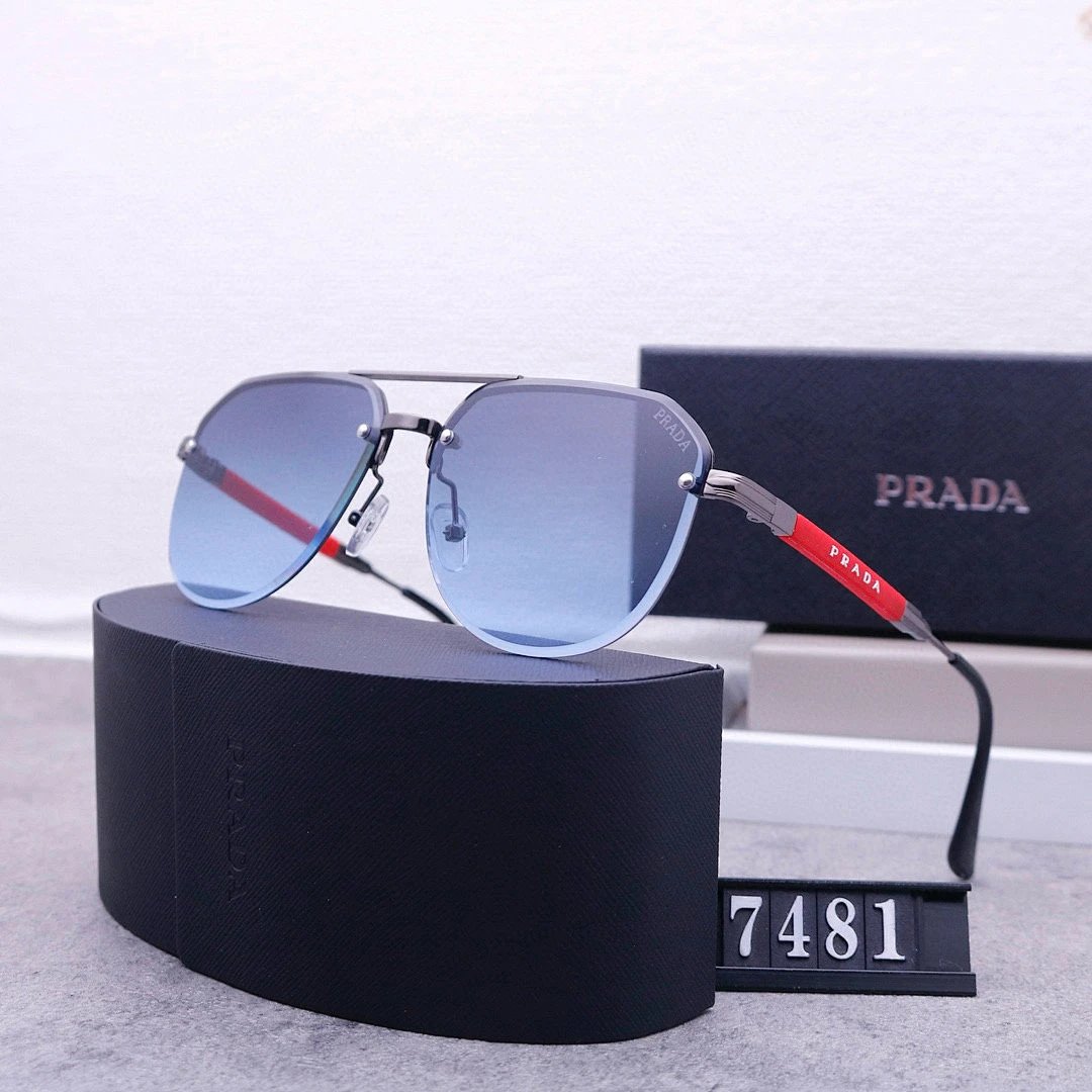 Prada Black Tinted Lens Square Sunglasses, Polished Frame Style 25
