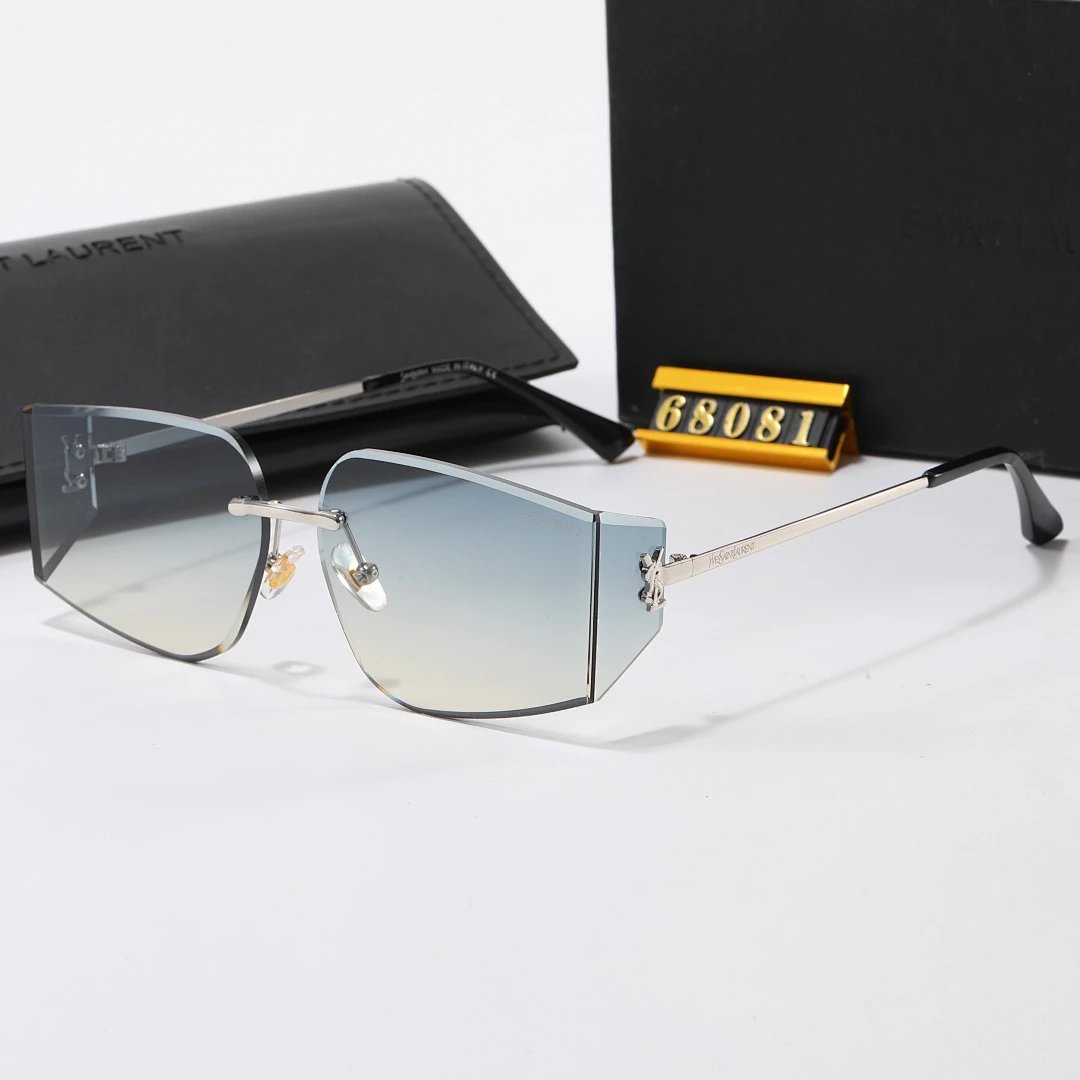 Saint Laurent Black Tinted Lens Square Sunglasses, Polished Frame Style 15