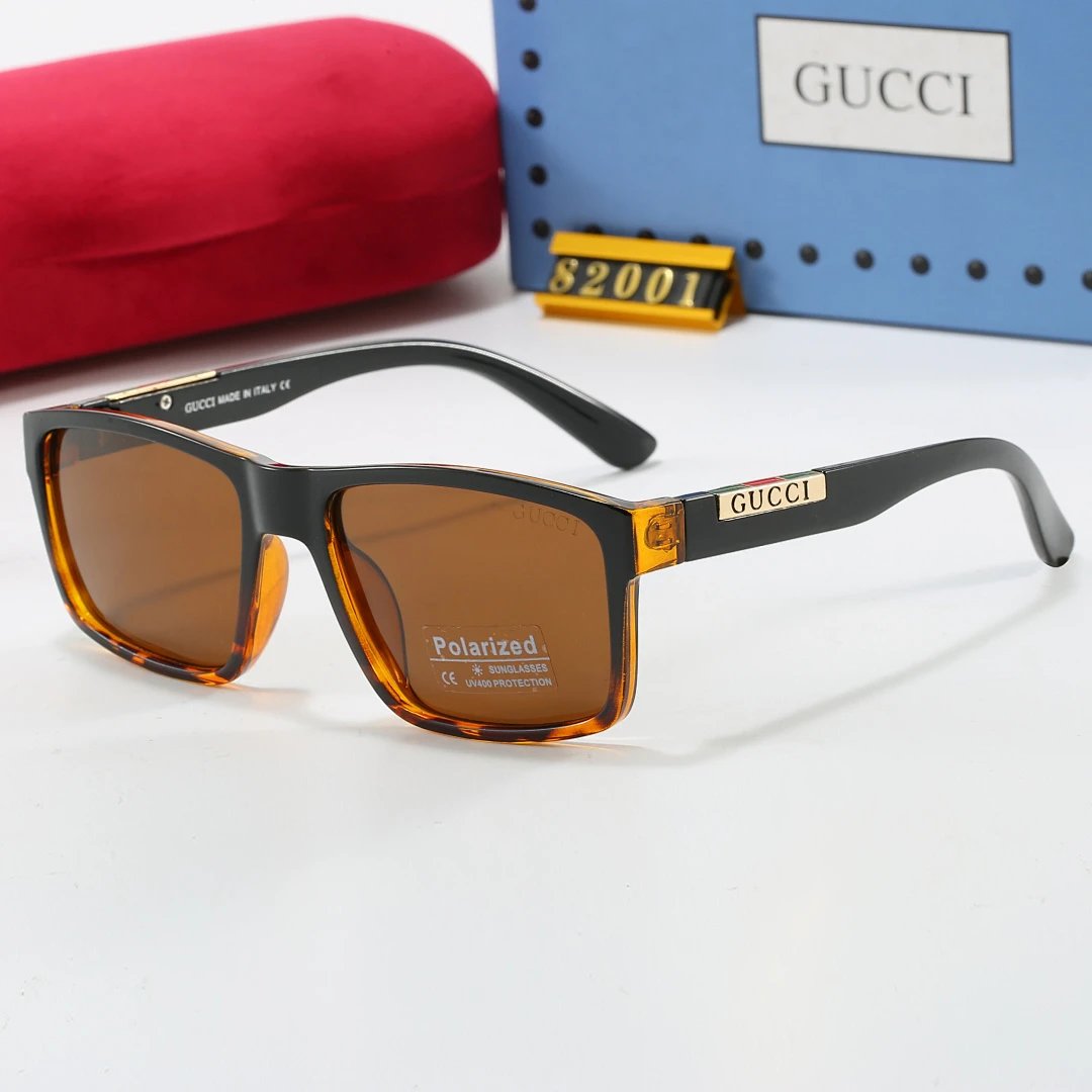 Gucci Tinted Lens Square Sunglasses, Polished Frame Style 36