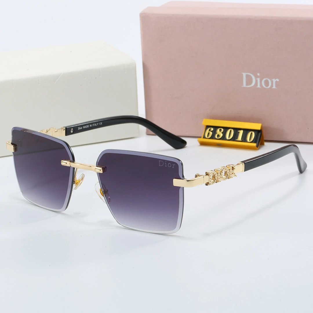 Dior Gray Tinted Lens Square Sunglasses, Polished Frame Style 14