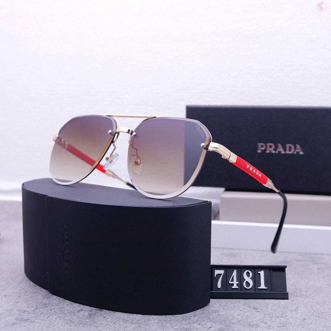 Prada Black Tinted Lens Square Sunglasses, Polished Frame Style 26