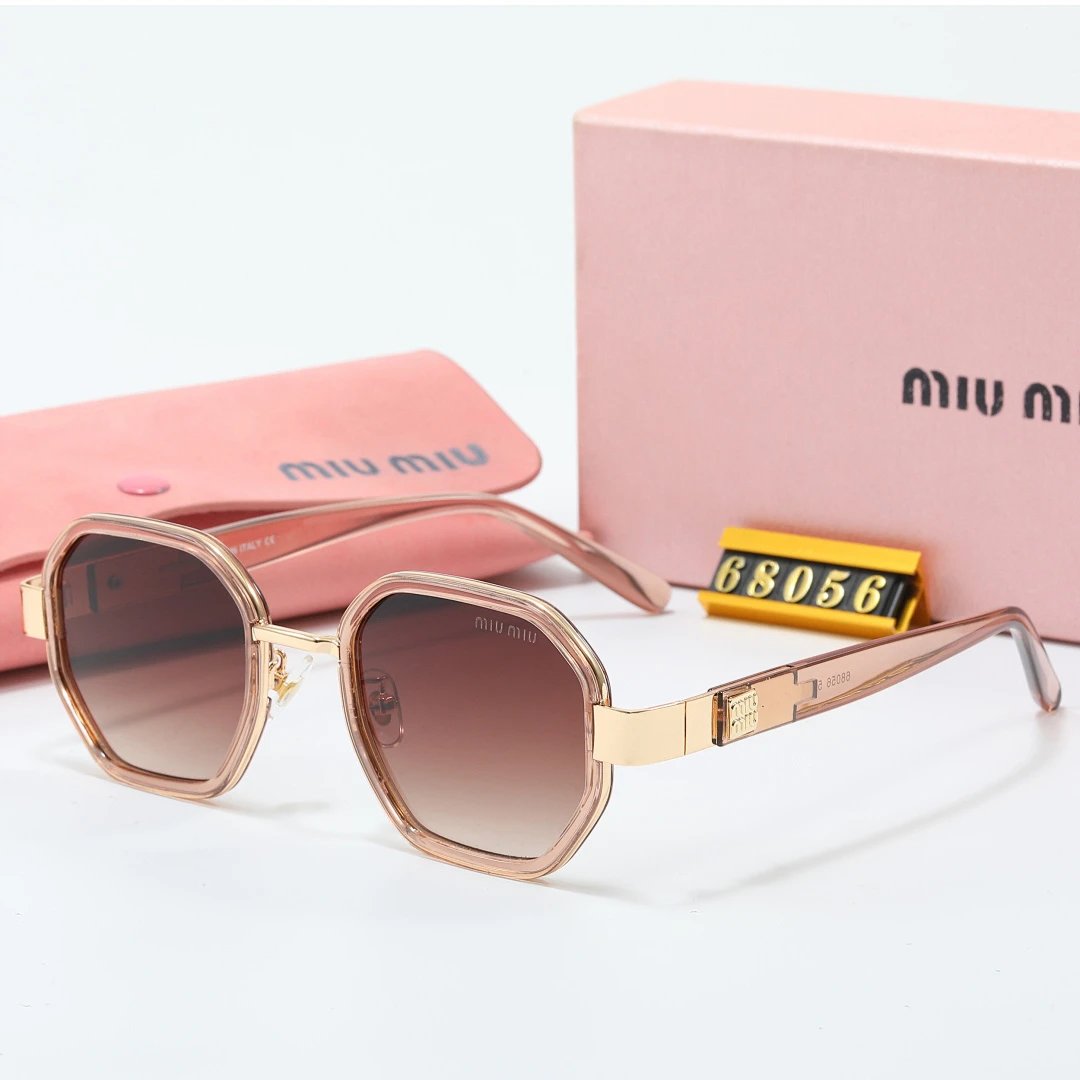 Miu Miu Brown Tinted Lens Square Sunglasses, Polished Frame Style 23