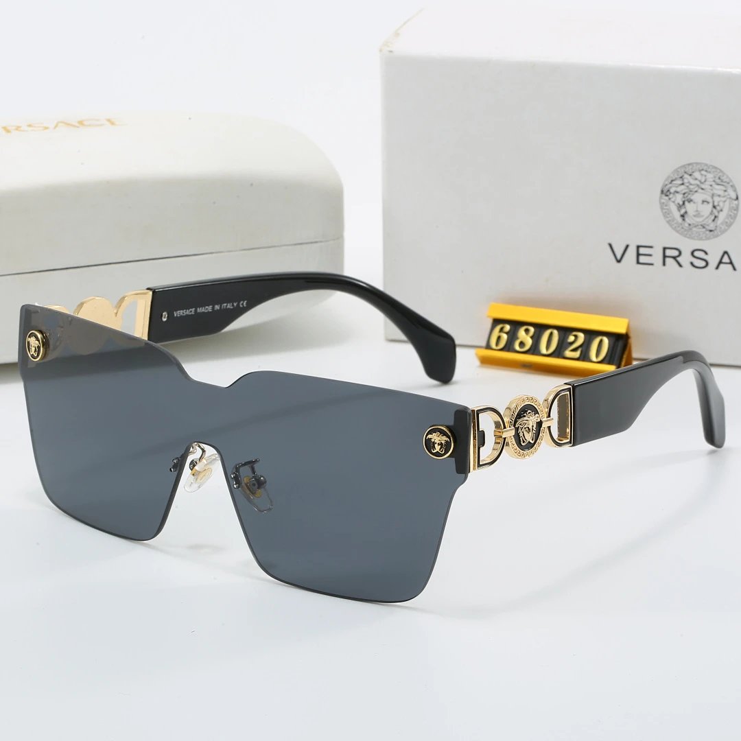 Versace Gray Tinted Lens Square Sunglasses, Polished Frame Style 31