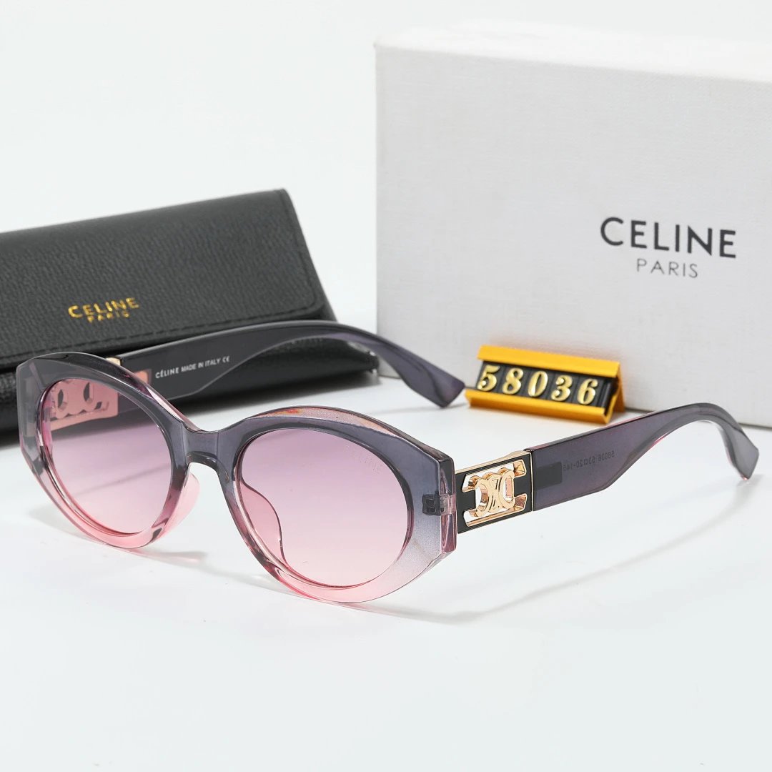 Celine Black Tinted Lens Square Sunglasses, Polished Frame Style 18
