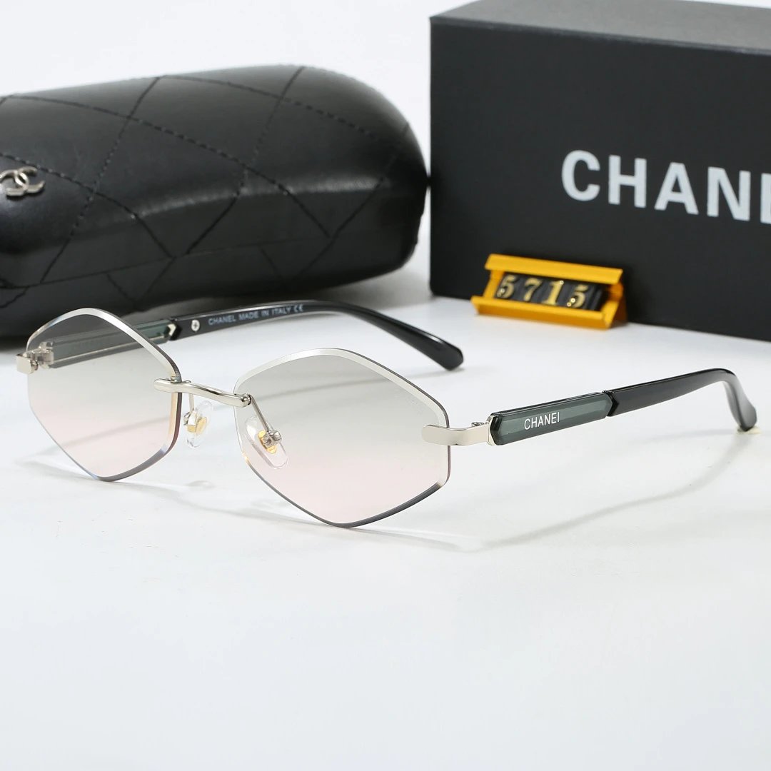 Chanel Black Tinted Lens Square Sunglasses, Polished Frame Style 13