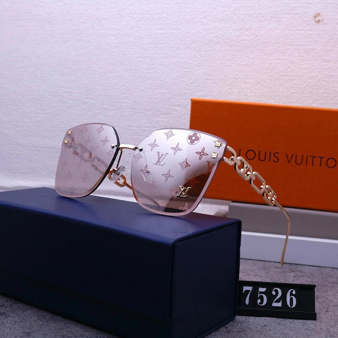 Louis Vuitton Tinted Lens Square Sunglasses, Polished Frame Style 25