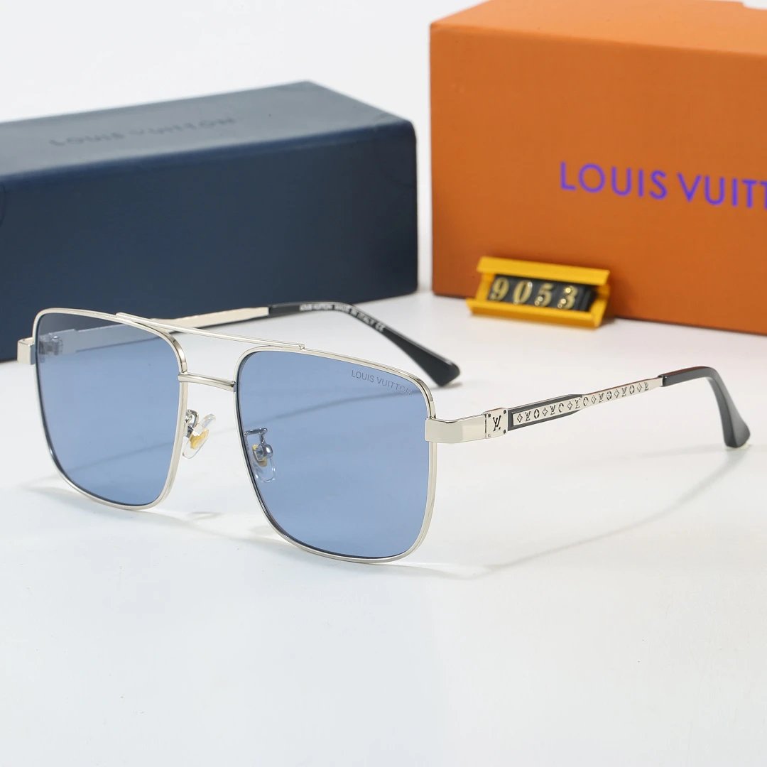 Louis Vuitton Brown Tinted Lens Square Sunglasses, Polished Frame Style 25