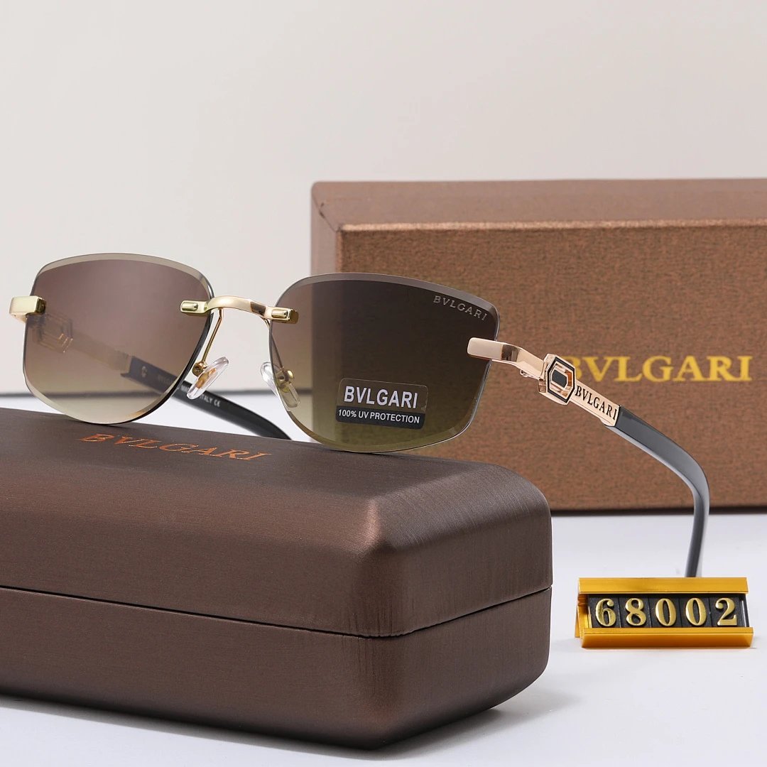 Bvlgari Tinted Lens Square Sunglasses, Polished Frame Style 36
