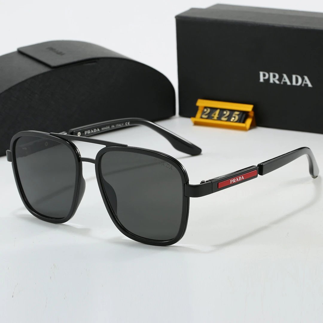 Prada Black Tinted Lens Designer Sunglasses, Polished Frame Style 02