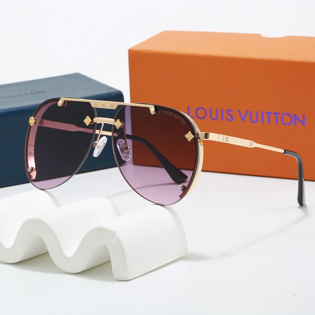 Louis Vuitton Brown Tinted Lens Square Sunglasses, Polished Frame Style 10