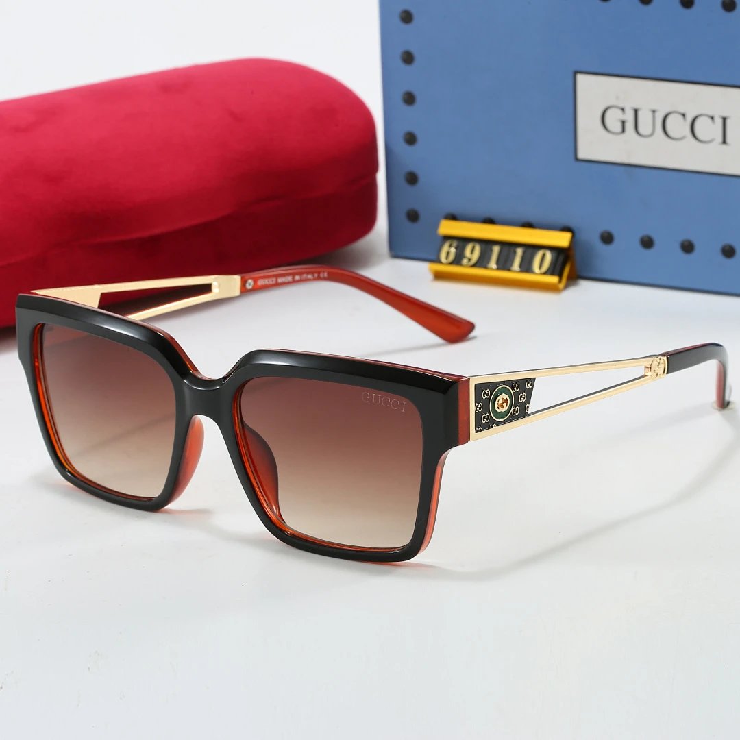 Gucci Tinted Lens Square Sunglasses, Polished Frame Style 01