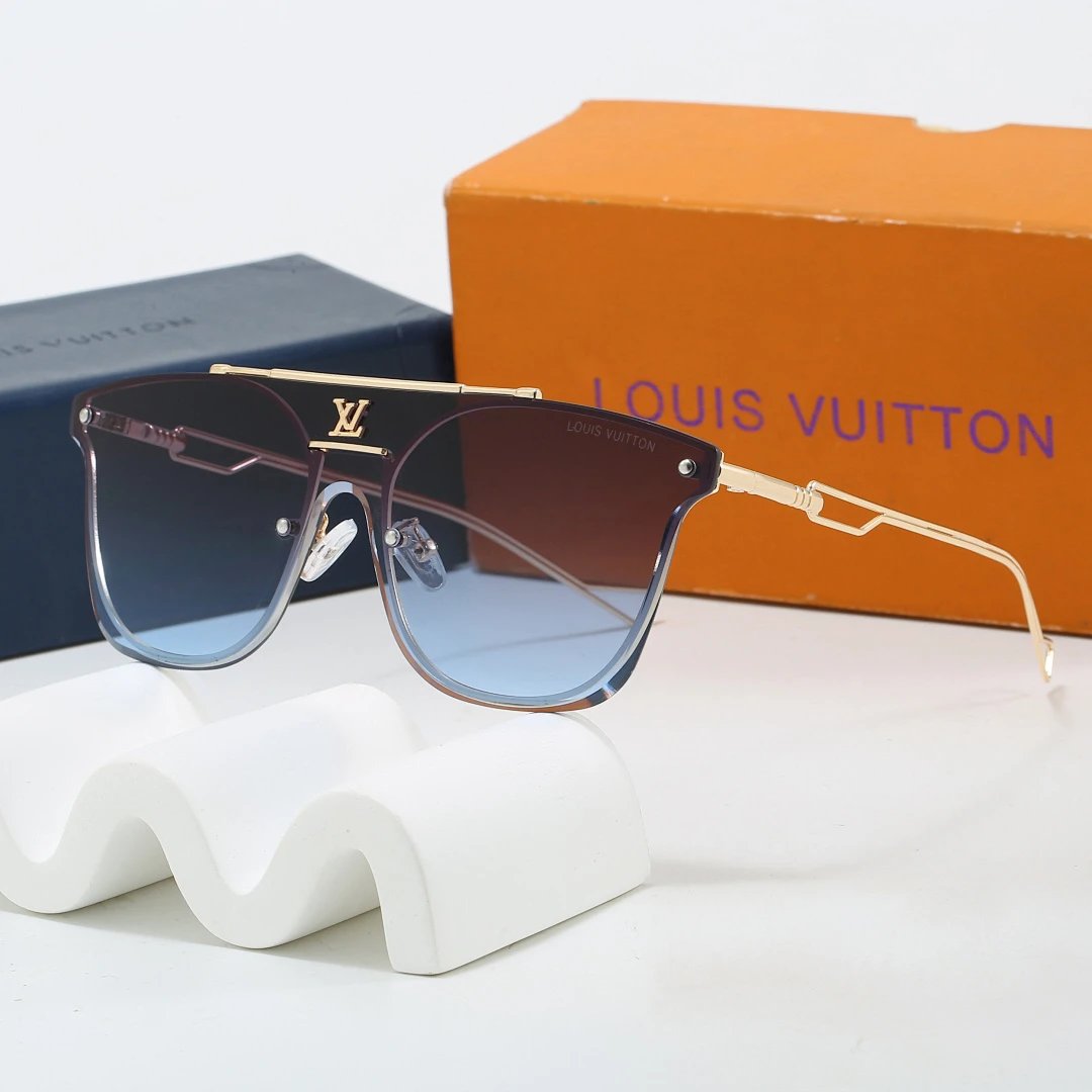 Louis Vuitton Brown Tinted Lens Square Sunglasses, Polished Frame Style 28