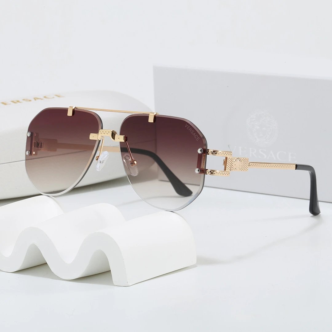Versace Tinted Lens Square Sunglasses, Polished Frame Style 17