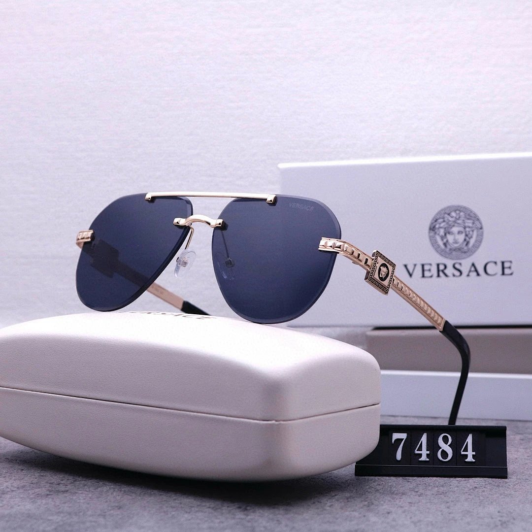 Versace Black Tinted Lens Square Sunglasses, Polished Frame Style 03