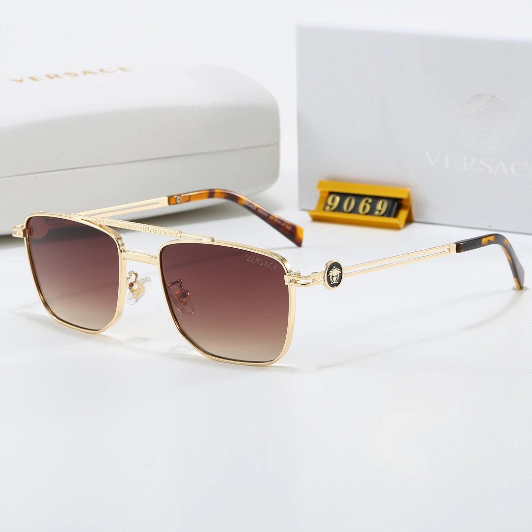 Versace Brown Tinted Lens Square Sunglasses, Polished Frame Style 13